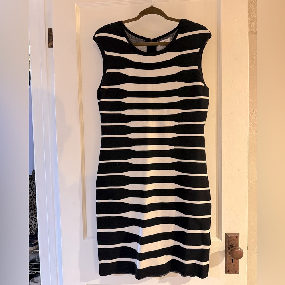Calvin Klein Striped Zebra Dress Size L